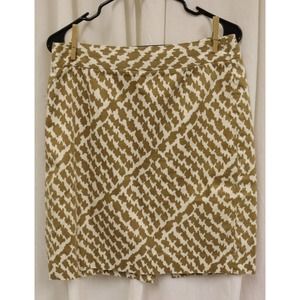 J. Crew Skirt Size 10 Creme and Brown Short Skirt Mini